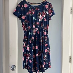 Ecowish Navy Floral Dress